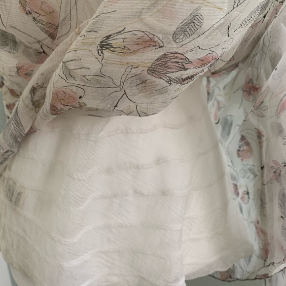 Vintage Max Studio Elegant Floral Top Embellished Straps Silk Sequins Size M - Picture 7 of 9